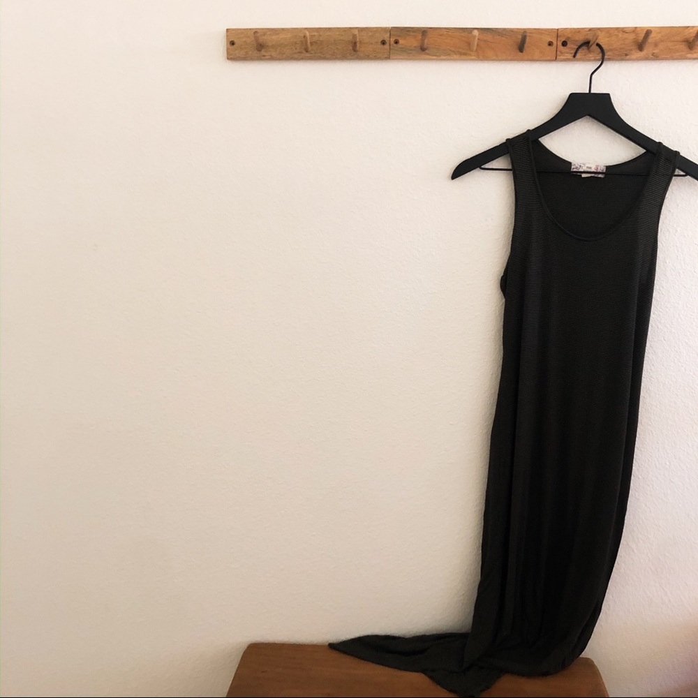 Pink Republic Green and Black Stripe Maxi Dress